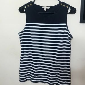 Banana Republic Navy Striped Tank